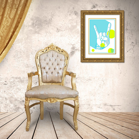 Rock Out Gold Ornate Wood Framed Art Print with Double Matting by Rodriquez Jr, Enrique