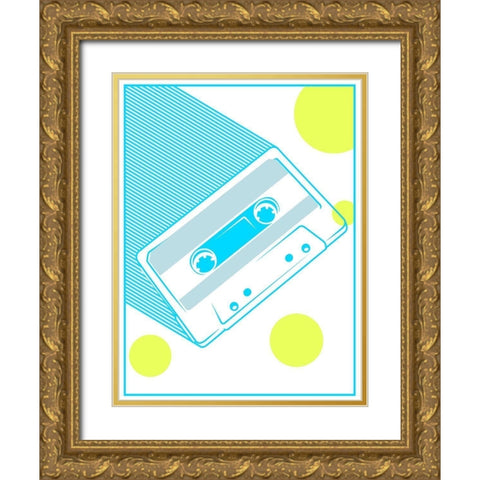 Cassette Gold Ornate Wood Framed Art Print with Double Matting by Rodriquez Jr, Enrique