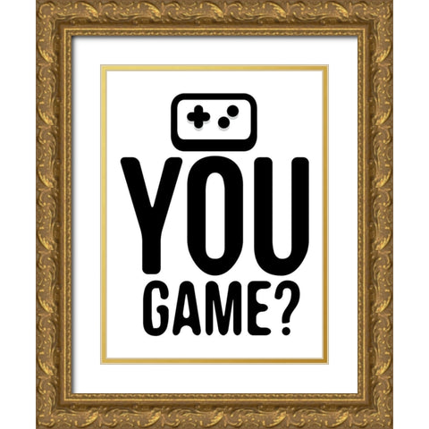 You Game Gold Ornate Wood Framed Art Print with Double Matting by Rodriquez Jr, Enrique