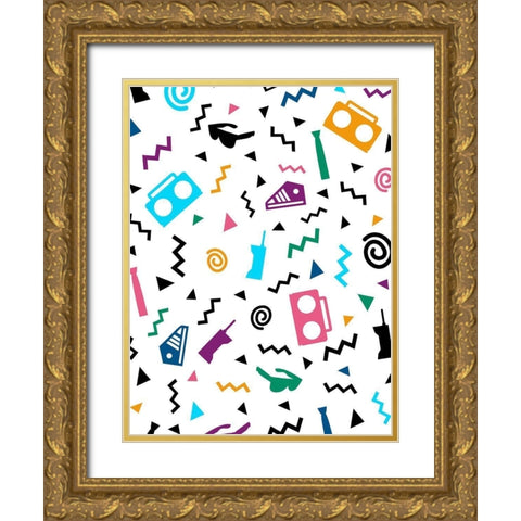 Hip Pop Pattern Gold Ornate Wood Framed Art Print with Double Matting by Rodriquez Jr, Enrique