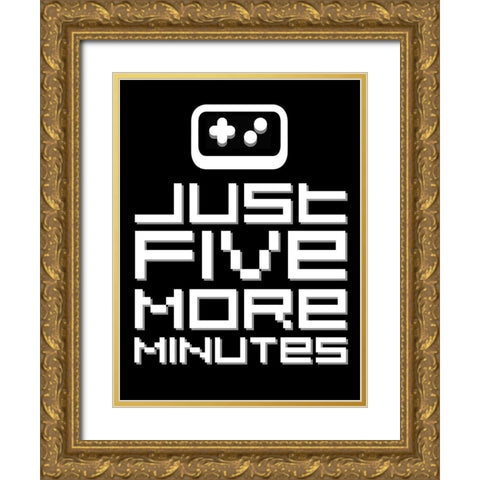 Just Five More Minutes Gold Ornate Wood Framed Art Print with Double Matting by Rodriquez Jr, Enrique