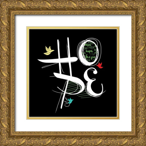 Love Hope 1A Gold Ornate Wood Framed Art Print with Double Matting by Rodriquez Jr, Enrique