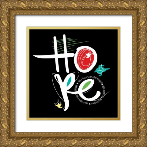 Love-Hope A Gold Ornate Wood Framed Art Print with Double Matting by Rodriquez Jr, Enrique