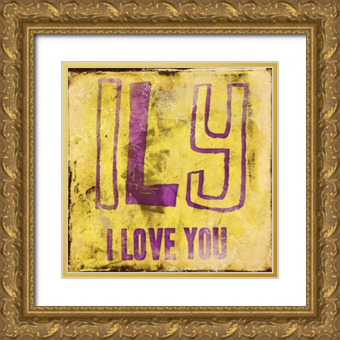 ILY Gold Ornate Wood Framed Art Print with Double Matting by Rodriquez Jr, Enrique