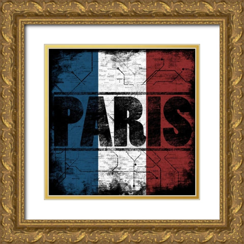 Paris Metro C Gold Ornate Wood Framed Art Print with Double Matting by Rodriquez Jr, Enrique