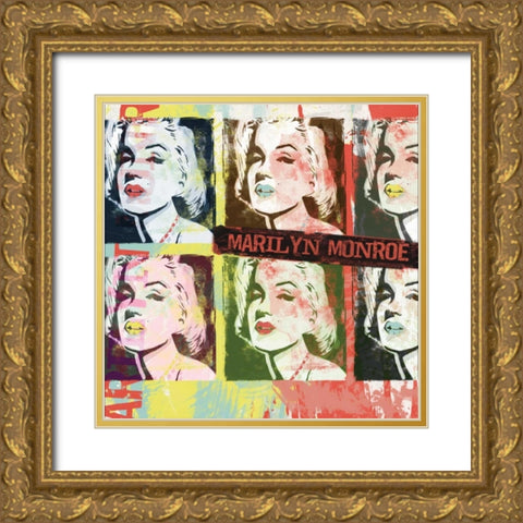 Monroe Figures Gold Ornate Wood Framed Art Print with Double Matting by Rodriquez Jr, Enrique