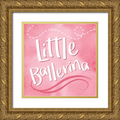 Little Ballerina Gold Ornate Wood Framed Art Print with Double Matting by Rodriquez Jr, Enrique