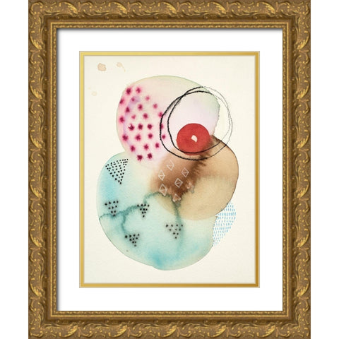 Splash 1 Gold Ornate Wood Framed Art Print with Double Matting by Evans-Sills, Faith