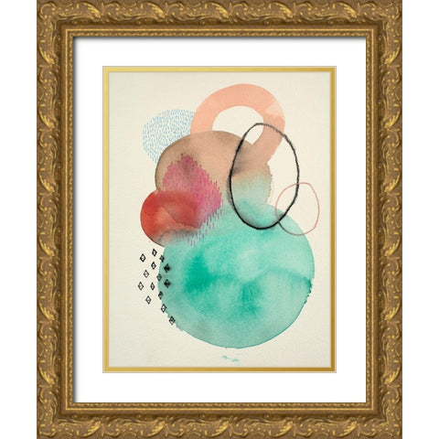 Splash 2 Gold Ornate Wood Framed Art Print with Double Matting by Evans-Sills, Faith