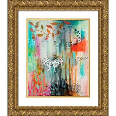 Spiro Butterfly Gold Ornate Wood Framed Art Print with Double Matting by Evans-Sills, Faith