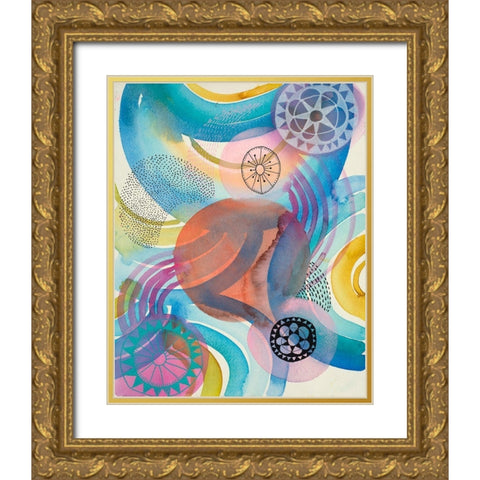 Joyful 3 Gold Ornate Wood Framed Art Print with Double Matting by Evans-Sills, Faith