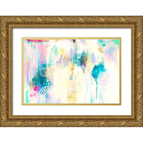 Pastel Fling Gold Ornate Wood Framed Art Print with Double Matting by Evans-Sills, Faith