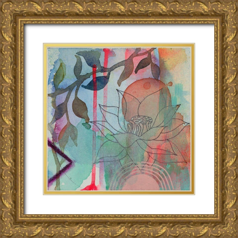 Calm Lotus 2 Gold Ornate Wood Framed Art Print with Double Matting by Evans-Sills, Faith