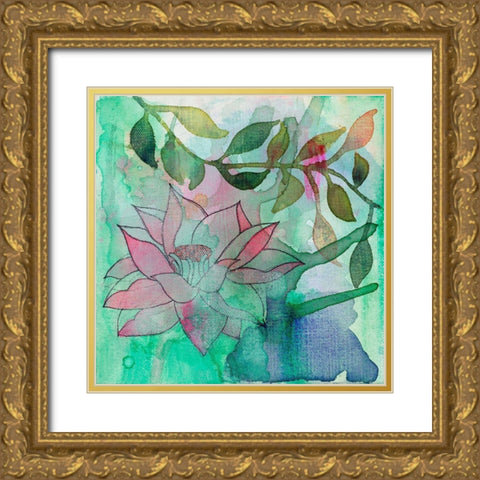 Cool Bloom 2 Gold Ornate Wood Framed Art Print with Double Matting by Evans-Sills, Faith