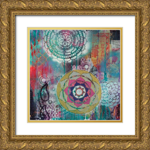 Star Rondure 1 Gold Ornate Wood Framed Art Print with Double Matting by Evans-Sills, Faith