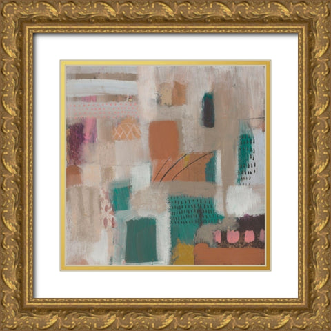 Abstract City 1 Gold Ornate Wood Framed Art Print with Double Matting by Evans-Sills, Faith