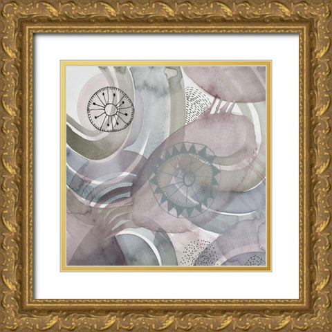 Joyful Rings 1 Gold Ornate Wood Framed Art Print with Double Matting by Evans-Sills, Faith