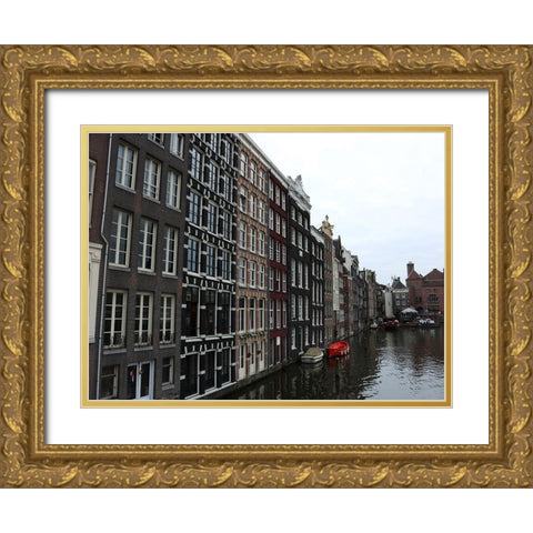 Damrak Amsterdam 2 Gold Ornate Wood Framed Art Print with Double Matting by Frances, Stephanie