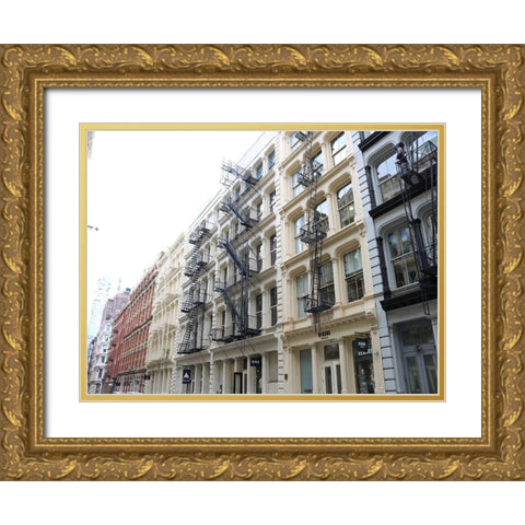 Houses Soho Newyork Gold Ornate Wood Framed Art Print with Double Matting by Frances, Stephanie