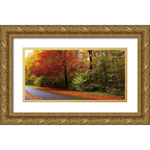 Woods Wanderer 2 Gold Ornate Wood Framed Art Print with Double Matting by Frances, Stephanie