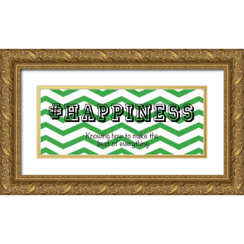 Happiness Gold Ornate Wood Framed Art Print with Double Matting by Gibbons, Lauren