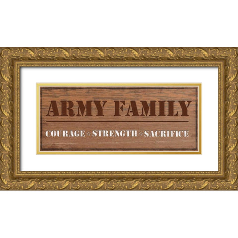 Army Family Gold Ornate Wood Framed Art Print with Double Matting by Gibbons, Lauren