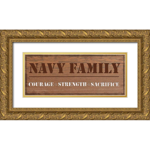 Navy Family Gold Ornate Wood Framed Art Print with Double Matting by Gibbons, Lauren