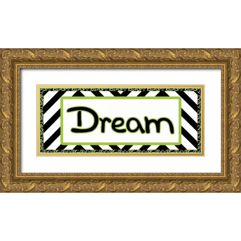 Tween Dream Green Gold Ornate Wood Framed Art Print with Double Matting by Gibbons, Lauren