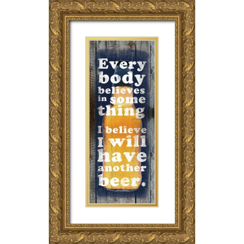 Another Beer Gold Ornate Wood Framed Art Print with Double Matting by Gibbons, Lauren