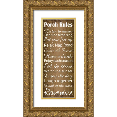 Porch Rules 2 Gold Ornate Wood Framed Art Print with Double Matting by Gibbons, Lauren