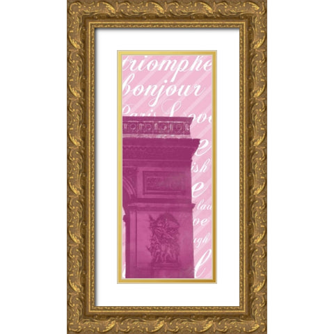 Pink Triomphe 3 Gold Ornate Wood Framed Art Print with Double Matting by Gibbons, Lauren