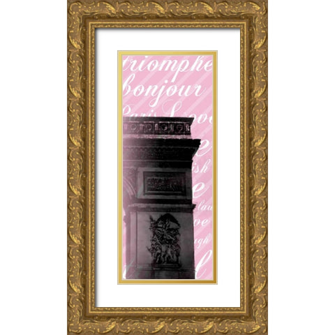Pink Triomphe 2 Gold Ornate Wood Framed Art Print with Double Matting by Gibbons, Lauren