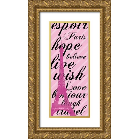 Pink and Black Gold Ornate Wood Framed Art Print with Double Matting by Gibbons, Lauren