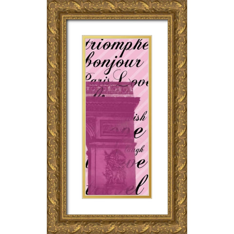 Black and Pink Gold Ornate Wood Framed Art Print with Double Matting by Gibbons, Lauren