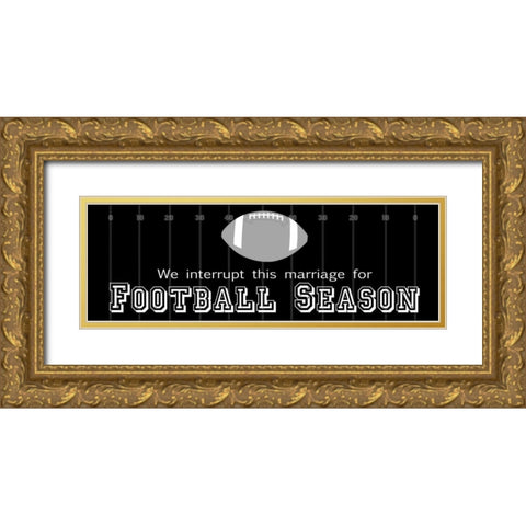 Man Cave Football Gold Ornate Wood Framed Art Print with Double Matting by Gibbons, Lauren