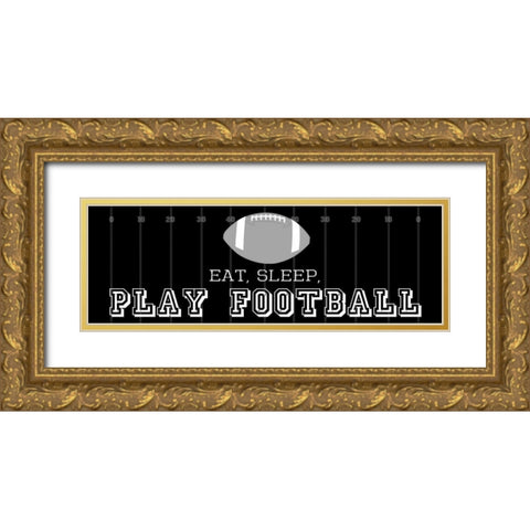 Man Cave Football 2 Gold Ornate Wood Framed Art Print with Double Matting by Gibbons, Lauren