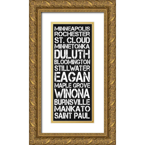 Minnesota Gold Ornate Wood Framed Art Print with Double Matting by Gibbons, Lauren