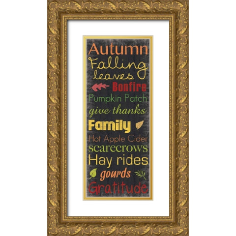 Autumn Falling Gold Ornate Wood Framed Art Print with Double Matting by Gibbons, Lauren