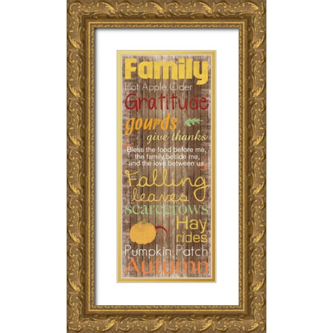 Family Gratitude Gold Ornate Wood Framed Art Print with Double Matting by Gibbons, Lauren