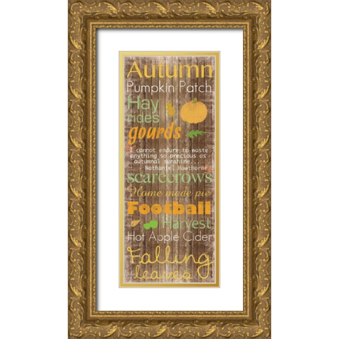 Autumn Hay Ride Gold Ornate Wood Framed Art Print with Double Matting by Gibbons, Lauren