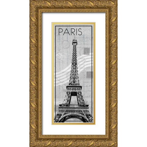 Paris Gold Ornate Wood Framed Art Print with Double Matting by Gibbons, Lauren