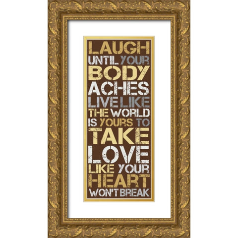 Laugh Gold Ornate Wood Framed Art Print with Double Matting by Gibbons, Lauren