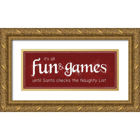 Fun Games Gold Ornate Wood Framed Art Print with Double Matting by Gibbons, Lauren