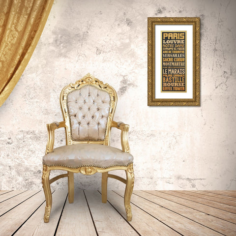 Paris Type Gold Ornate Wood Framed Art Print with Double Matting by Gibbons, Lauren