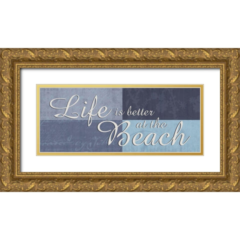 Beach 2 Gold Ornate Wood Framed Art Print with Double Matting by Gibbons, Lauren