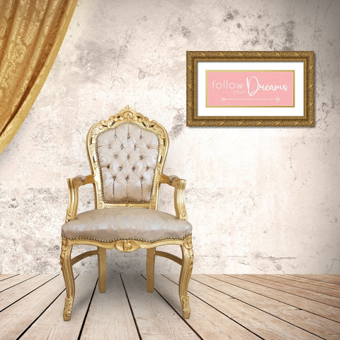 Follow Dreams Gold Ornate Wood Framed Art Print with Double Matting by Gibbons, Lauren