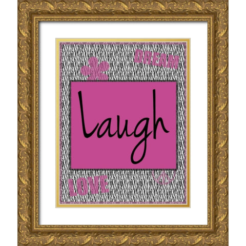 Laugh Gold Ornate Wood Framed Art Print with Double Matting by Gibbons, Lauren