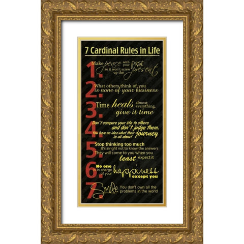 7 Rules Gold Ornate Wood Framed Art Print with Double Matting by Gibbons, Lauren