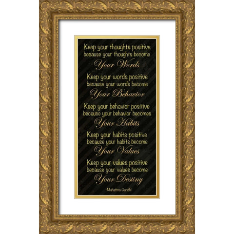 Gandhi Gold Ornate Wood Framed Art Print with Double Matting by Gibbons, Lauren