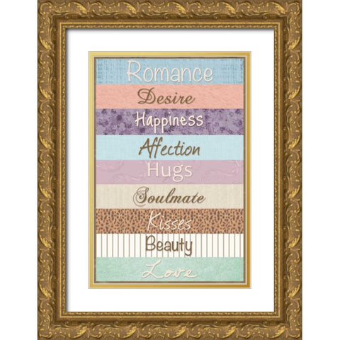 Romance Patterns Gold Ornate Wood Framed Art Print with Double Matting by Gibbons, Lauren
